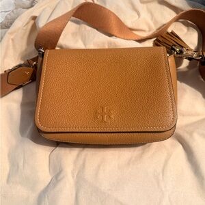 Tory Burch Camel Leather Crossbody Bag